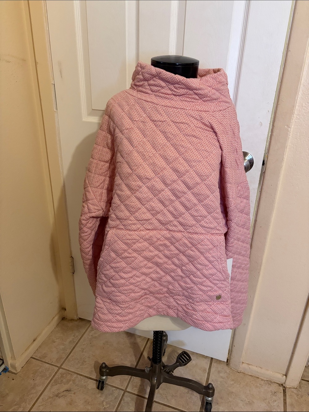 Jones New York Quilted Light Pink Pullover Coat